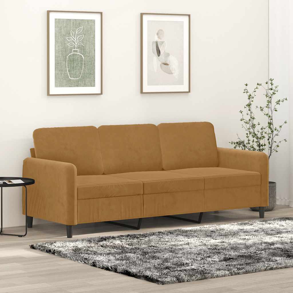 JUNG Vida 3-Sitzer-Sofa Braun 180 cm Samt