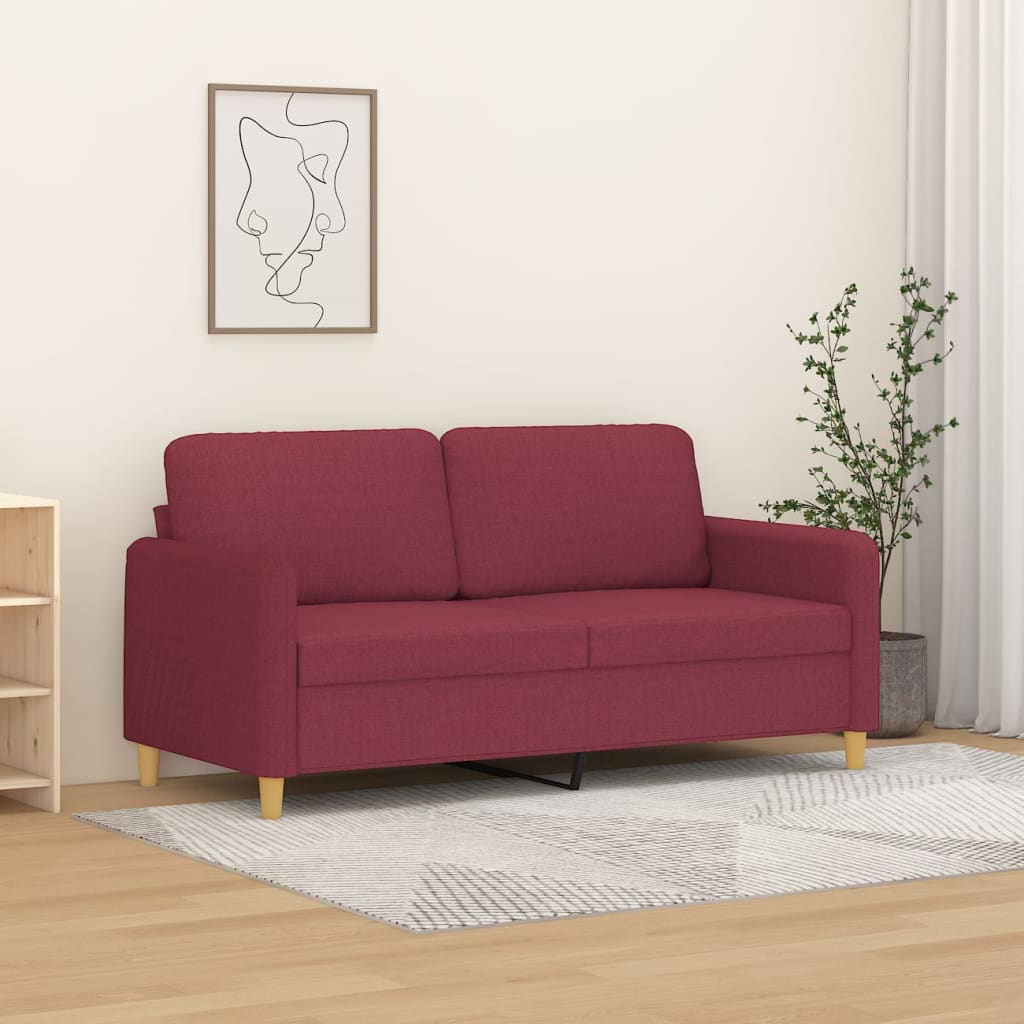 JUNG Vida 2-Sitzer-Sofa Weinrot 140 cm Stoff