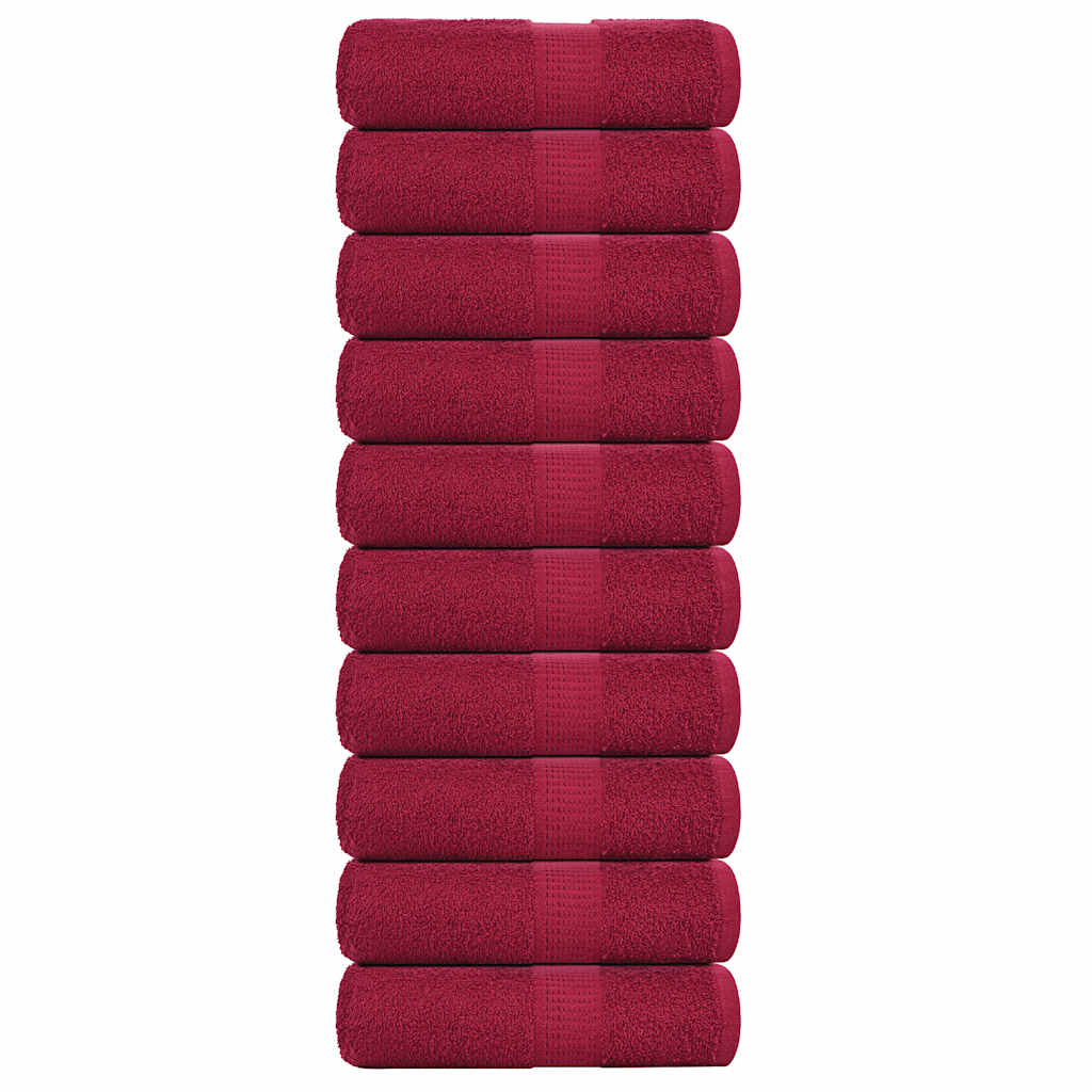 JUNG Vida Waschtücher FROGN 10 Stk. Bordeaux 30x30 cm 360 g/m²