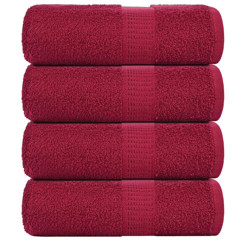 JUNG Vida Gästetücher FROGN 4 Stk. Bordeaux 30x50 cm 360 g/m²