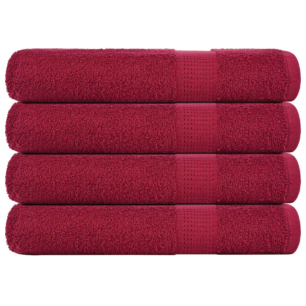 JUNG Vida Handtücher FROGN 4 Stk. Bordeaux 100x200 cm 360 g/m²