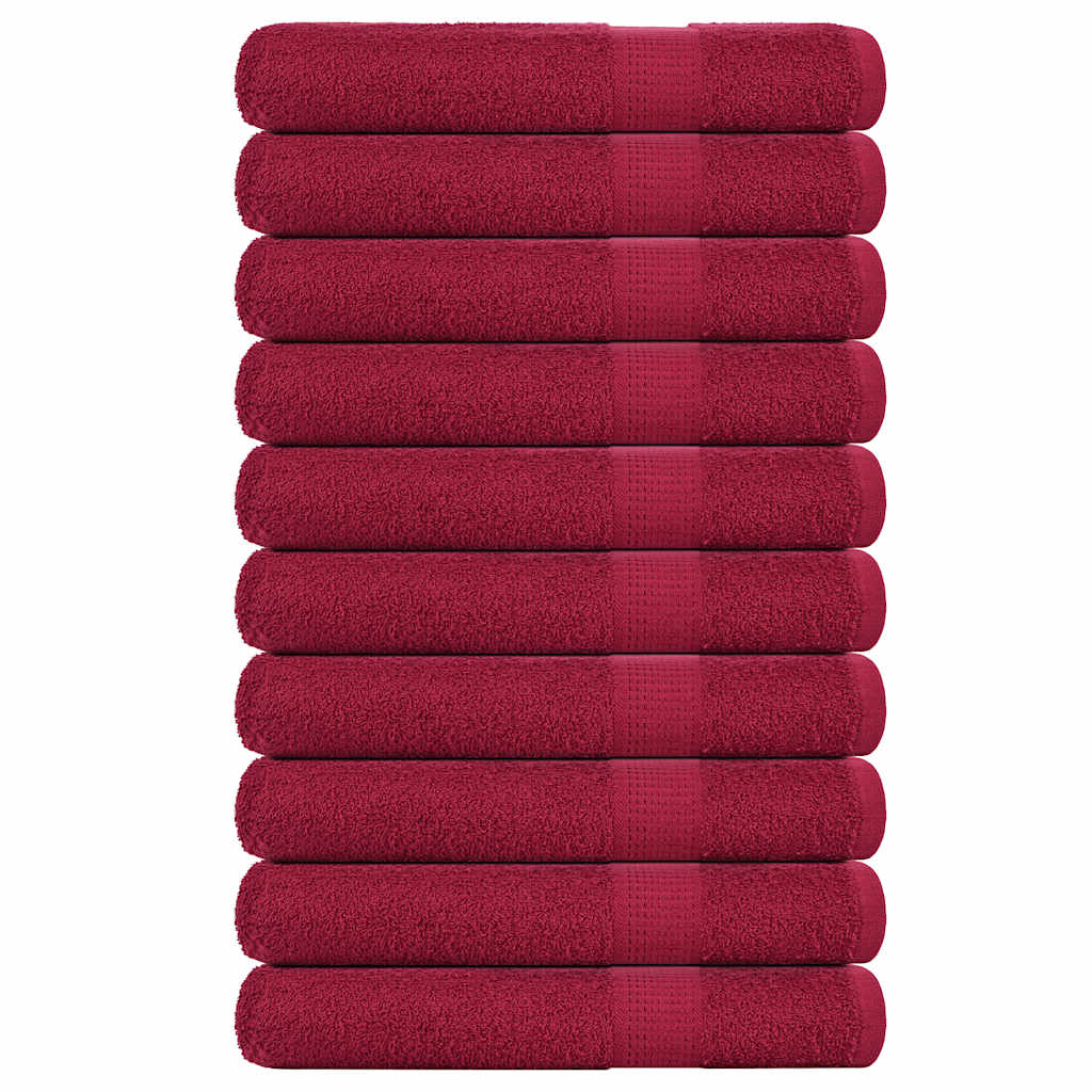 JUNG Vida Handtücher FROGN 10 Stk. Bordeaux 100x200 cm 360 g/m²