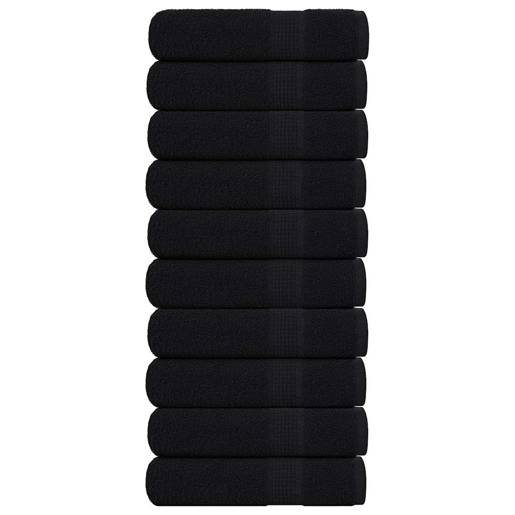 JUNG Vida Badetücher FROGN 10 Stk. Schwarz 100x150 cm 360 g/m²