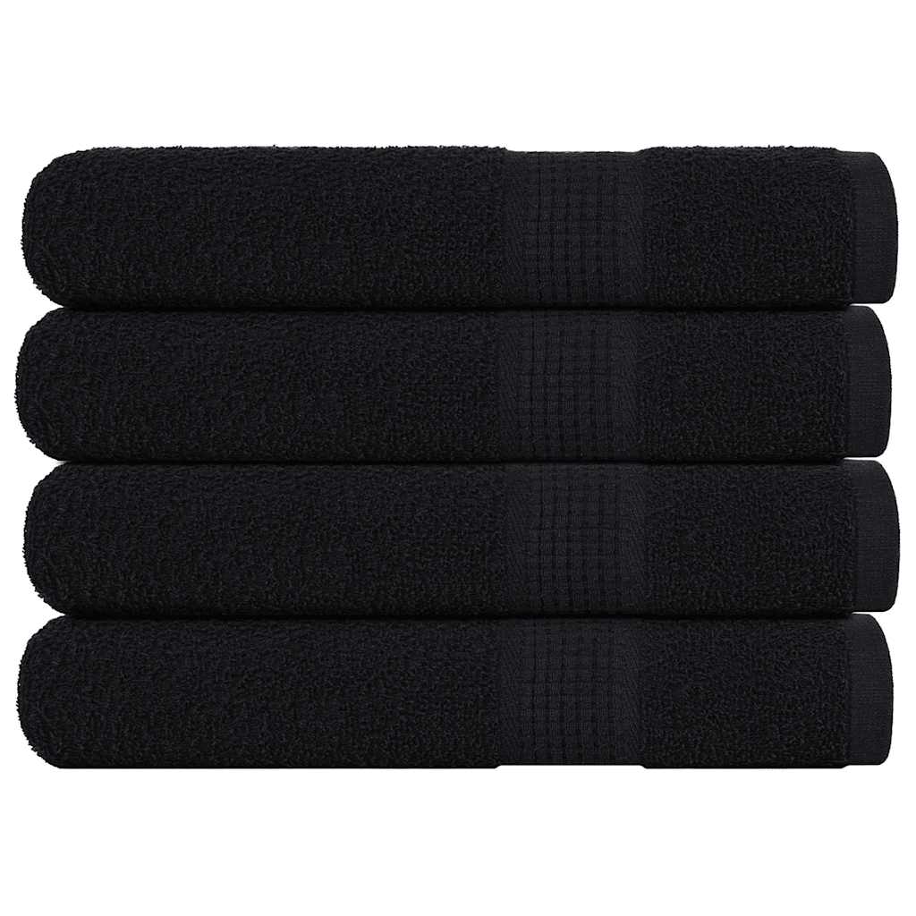 JUNG Vida Handtücher FROGN 4 Stk. Schwarz 100x200 cm 360 g/m²