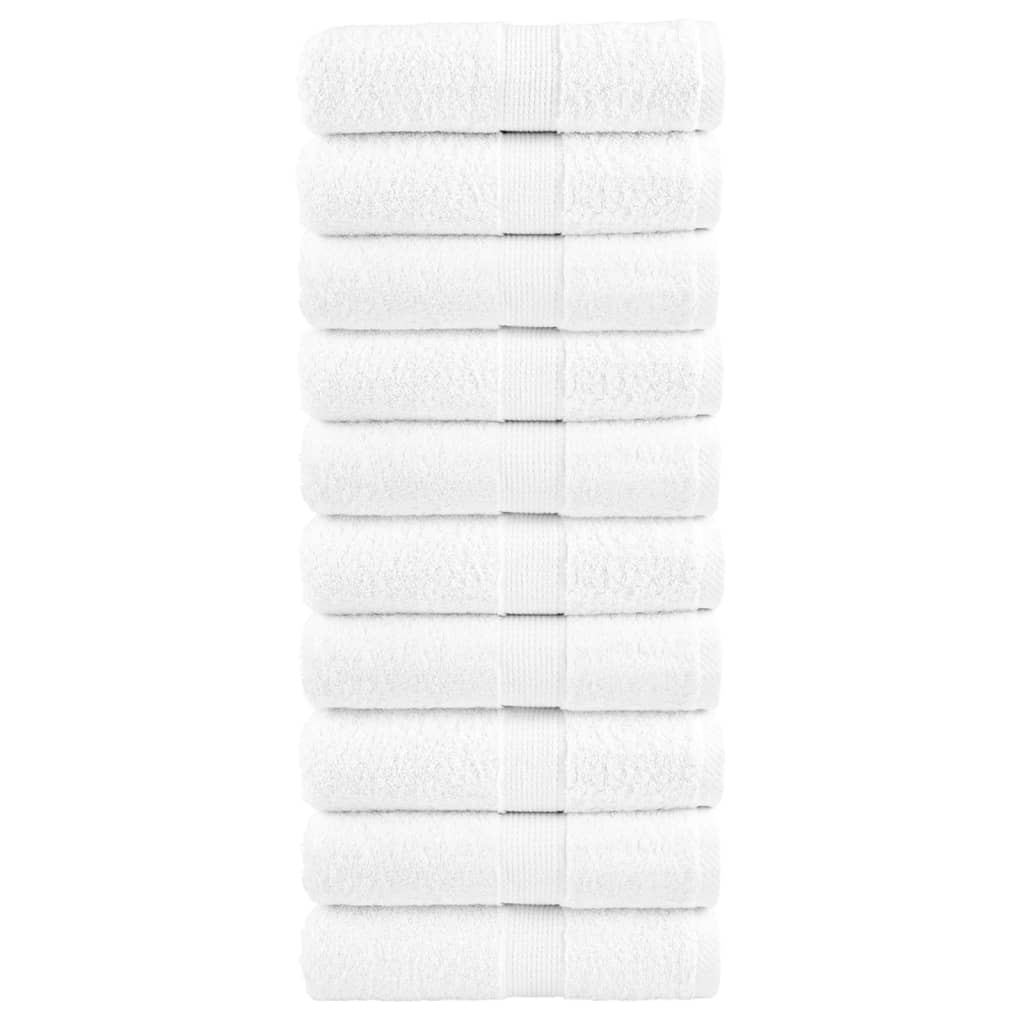JUNG Vida Premium Gästetücher SOLUND 10 Stk. Weiß 30x50 cm 600 g/m²
