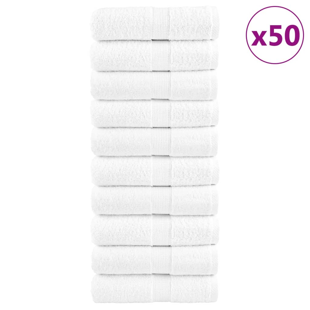JUNG Vida Premium Gästetücher SOLUND 50 Stk. Weiß 30x50 cm 600 g/m²
