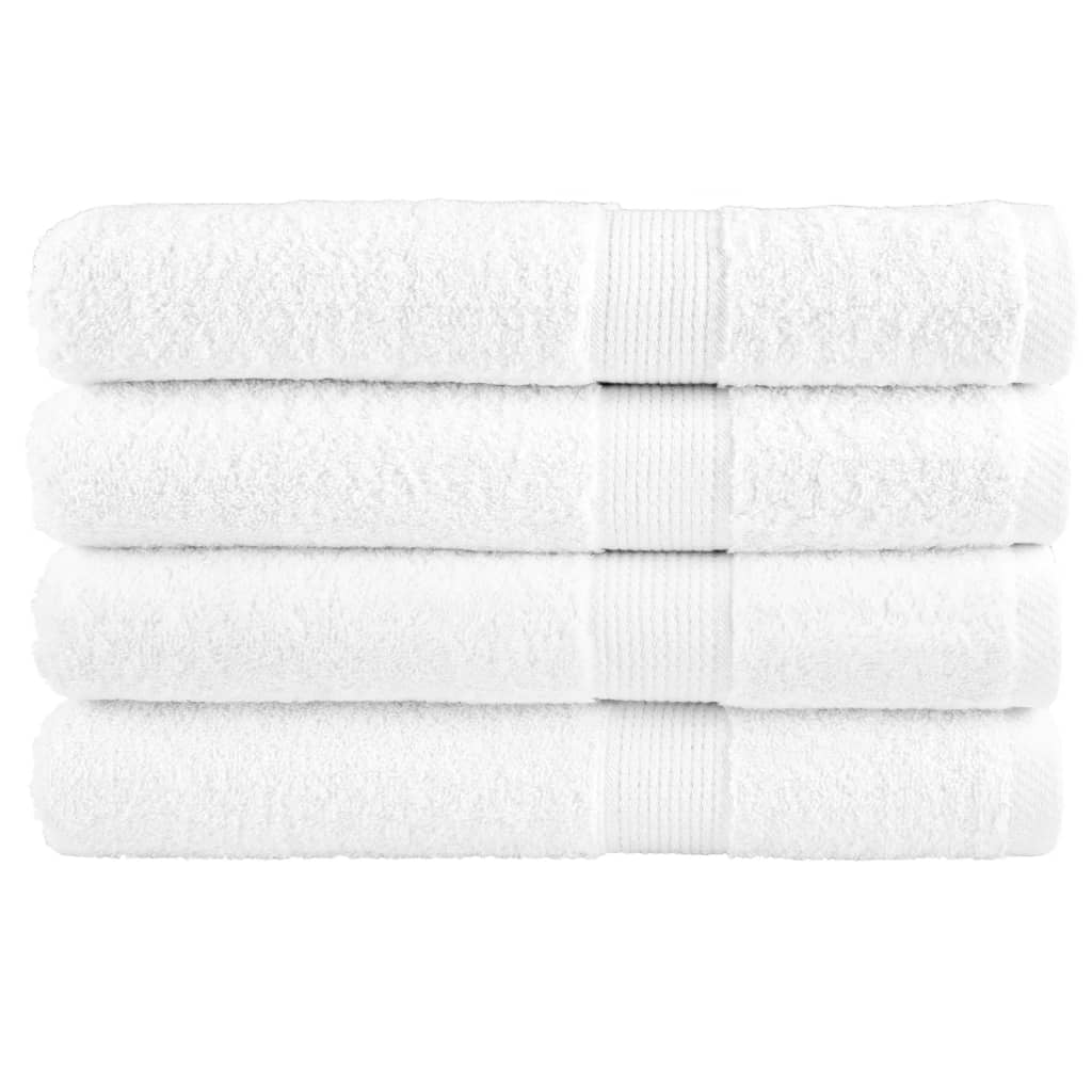 JUNG Vida Premium Handtücher SOLUND 4 Stk. Weiß 100x200 cm 600 g/m²