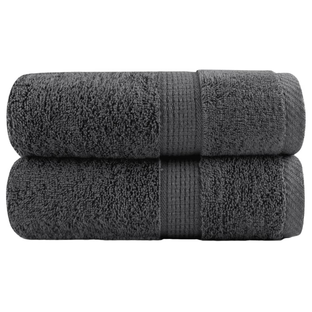 JUNG Vida Premium Gästetücher SOLUND 2 Stk. Anthrazit 30x50 cm 600 g/m²
