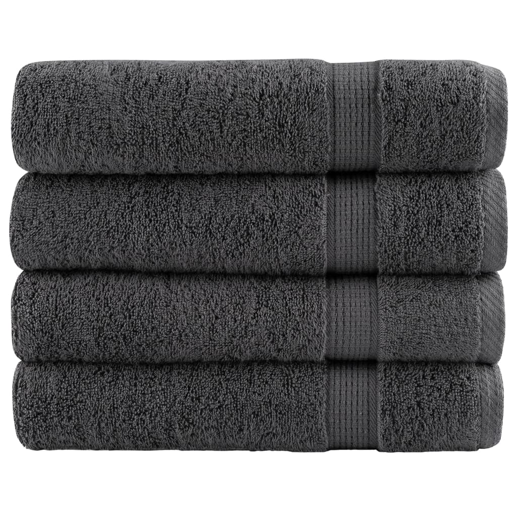 JUNG Vida Premium Handtücher SOLUND 4 Stk. Anthrazit 50x100 cm 600 g/m²