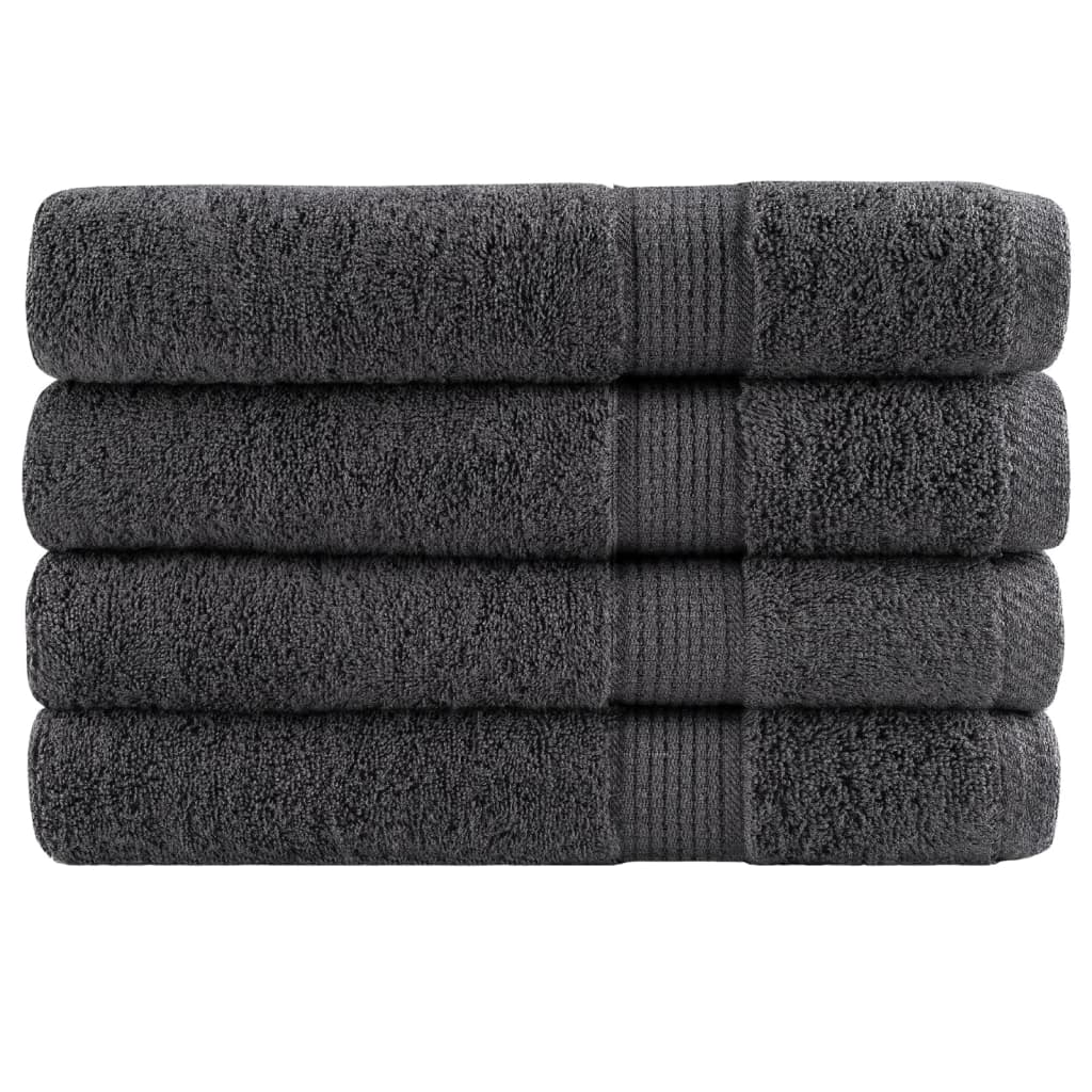 JUNG Vida Premium Handtücher SOLUND 4 Stk. Anthrazit 100x200 cm 600 g/m²