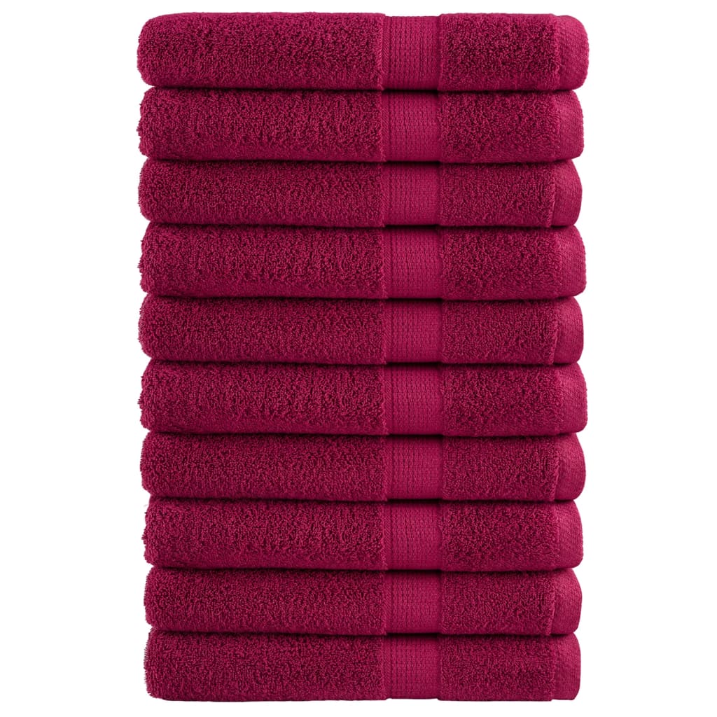 JUNG Vida Premium Saunatücher SOLUND 10 Stk. Bordeaux 80x200 cm 600 g/m²