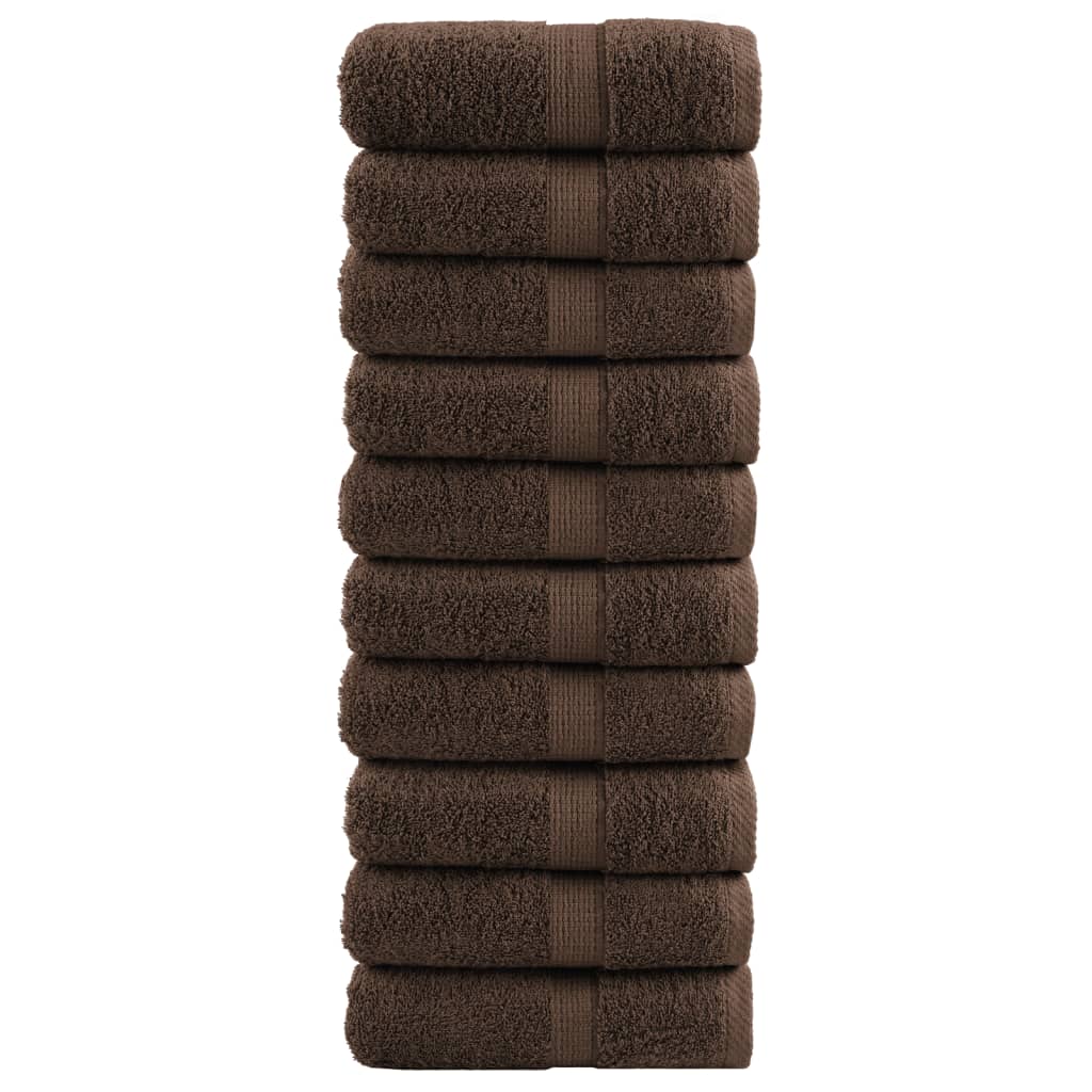 JUNG Vida Premium-Waschtücher SOLUND 10 Stk. Braun 30x30 cm 600 g/m²
