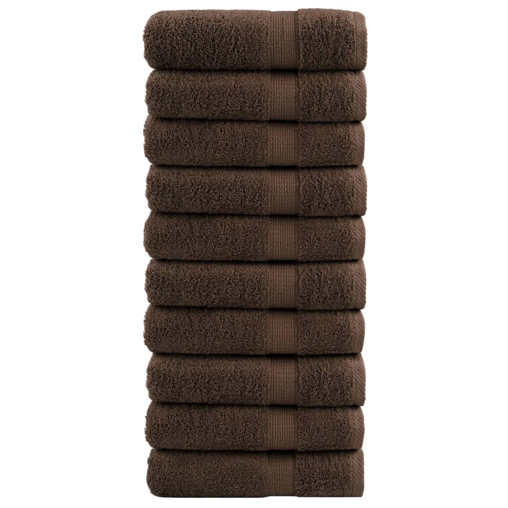JUNG Vida Premium Handtücher SOLUND 10 Stk. Braun 50x100 cm 600 g/m²