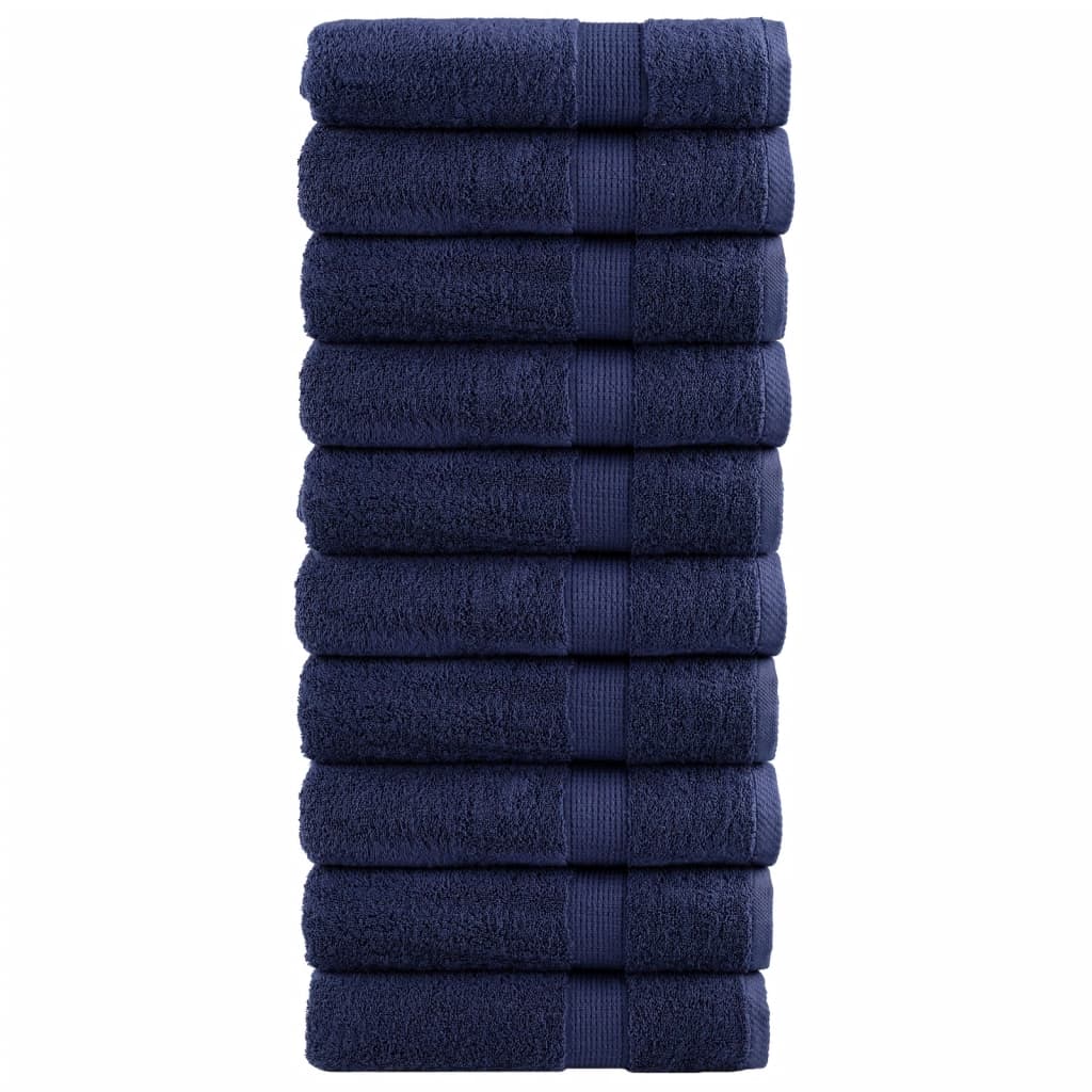 JUNG Vida Premium Handtücher SOLUND 10 Stk. Marineblau 50x100 cm 600 g/m²