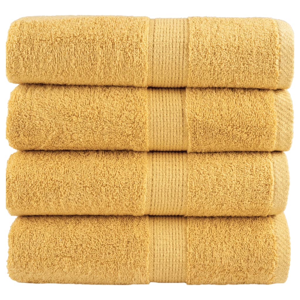 JUNG Vida Premium Gästetücher SOLUND 4 Stk. Gold 30x50 cm 600 g/m²