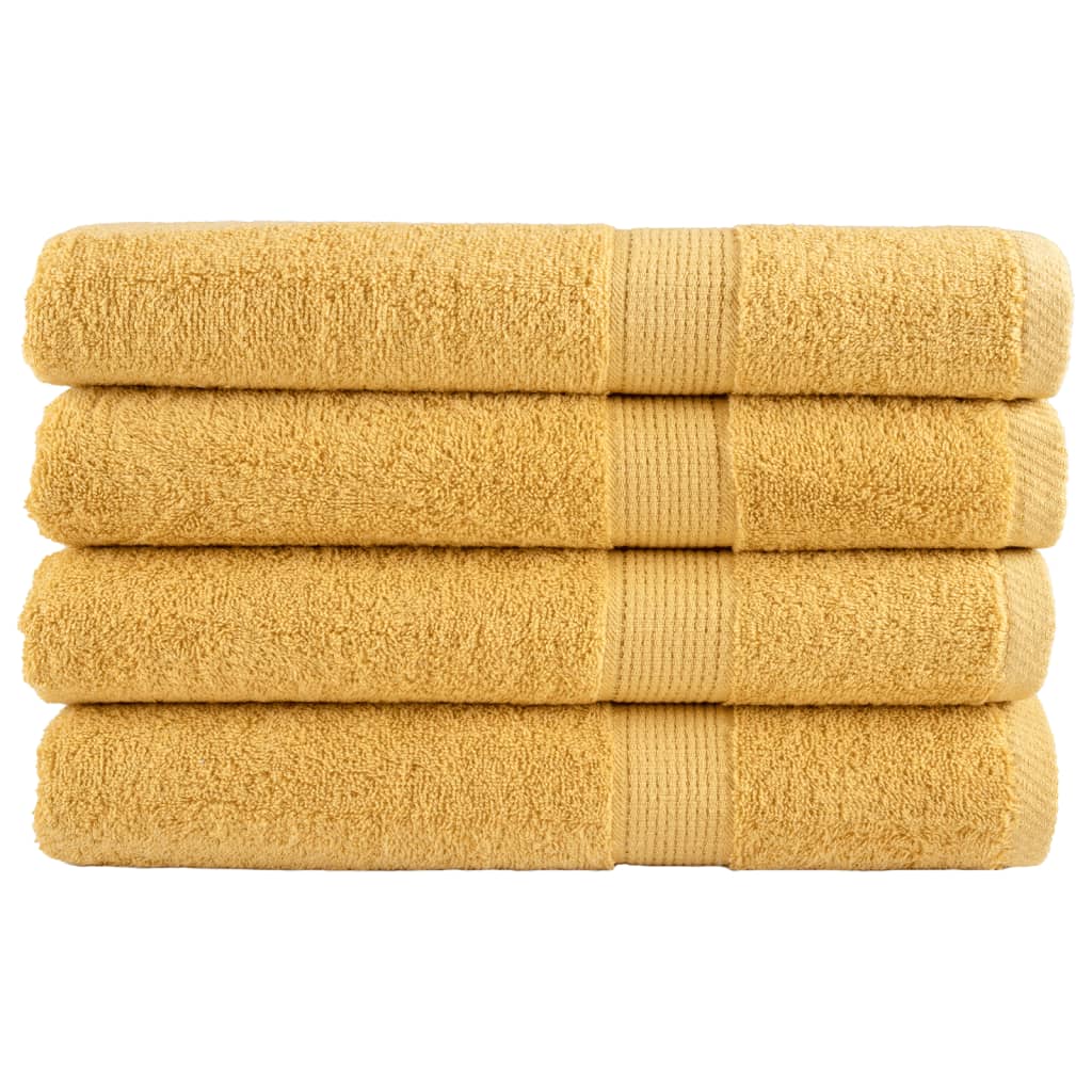 JUNG Vida Premium Handtücher SOLUND 4 Stk. Gold 100x200 cm 600 g/m²