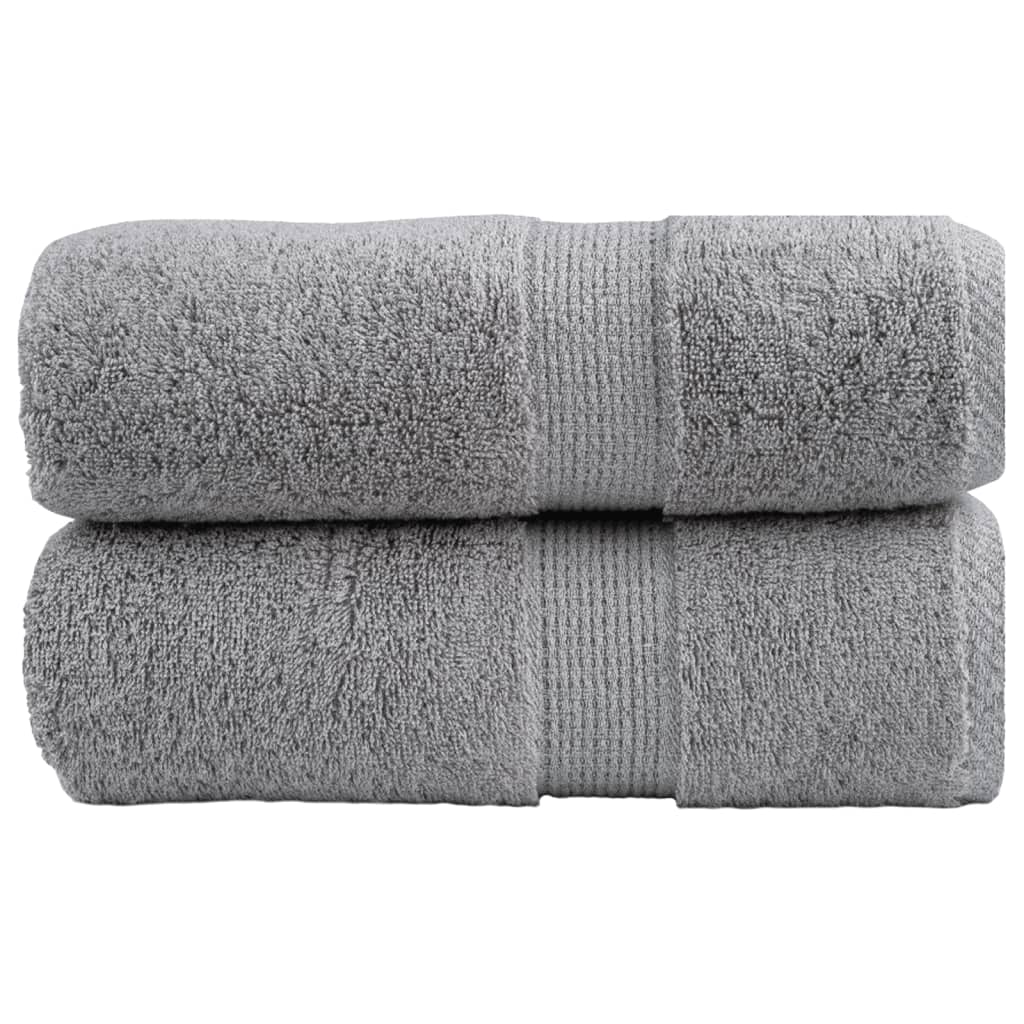 JUNG Vida Premium Gästetücher SOLUND 2 Stk. Grau 30x50 cm 600 g/m²