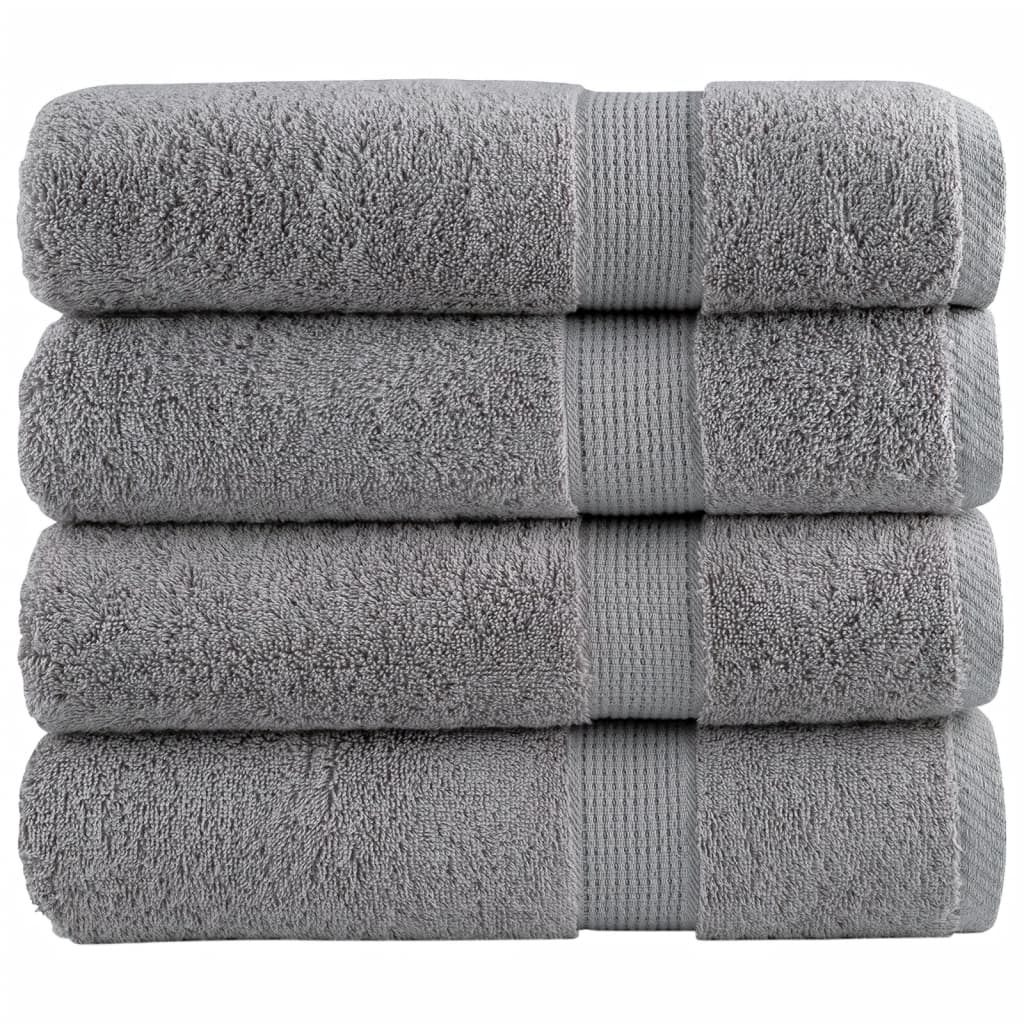 JUNG Vida Premium Duschtücher SOLUND 4 Stk. Grau 70x140 cm 600 g/m²
