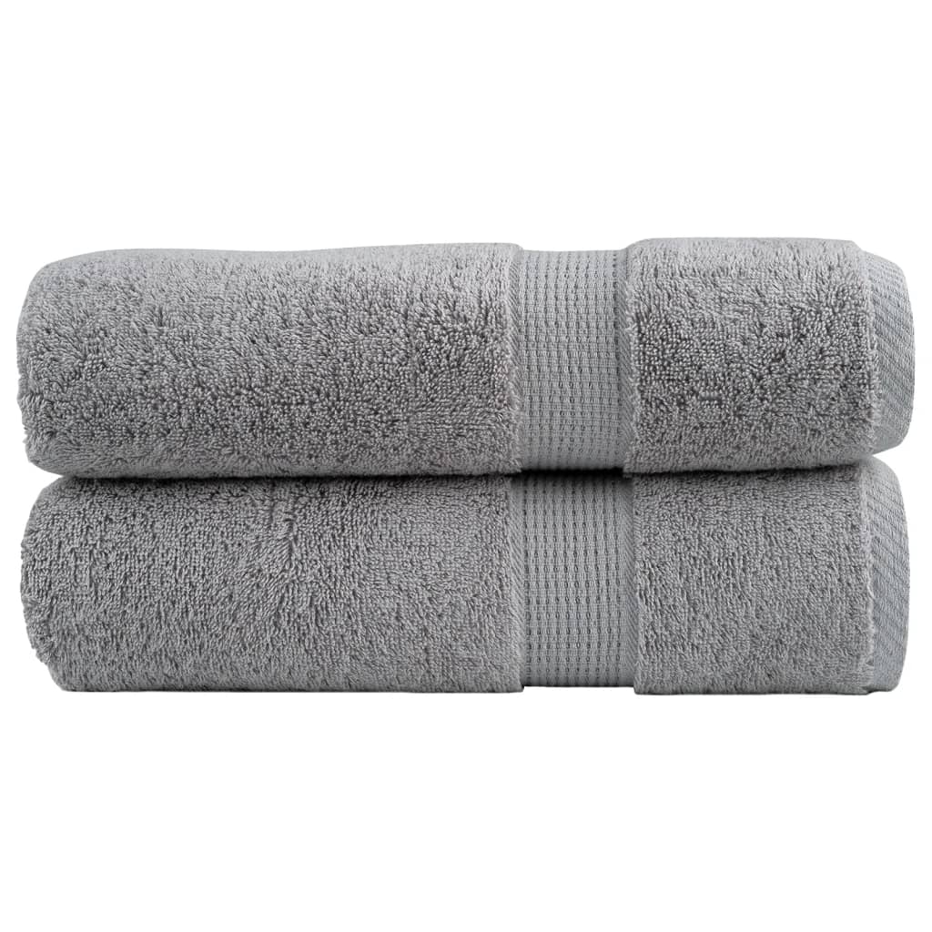 JUNG Vida Premium Badetücher SOLUND 2 Stk. Grau 100x150 cm 600 g/m²