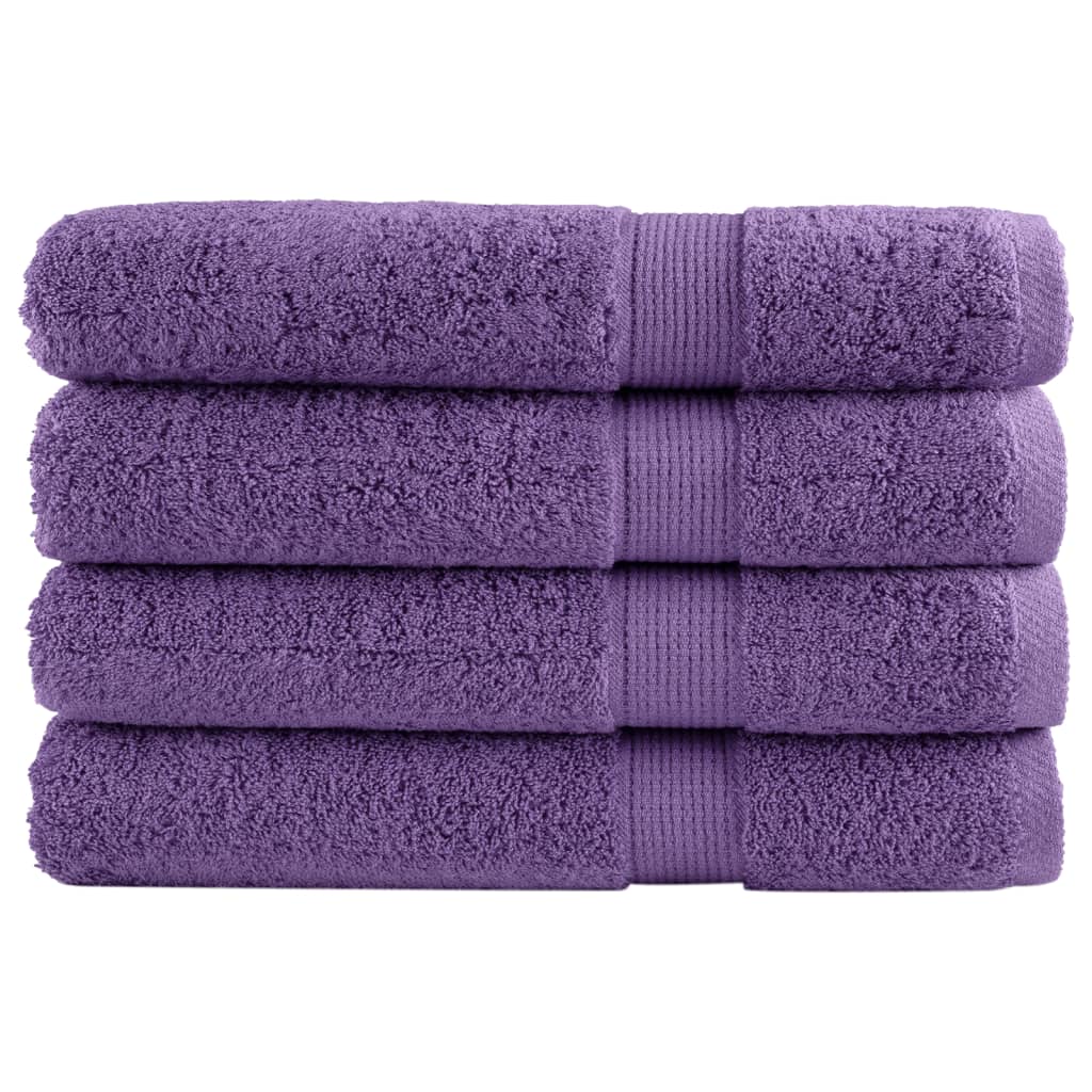 JUNG Vida Premium-Saunatücher SOLUND 4 Stk. Lila 80x200 cm 600 g/m²