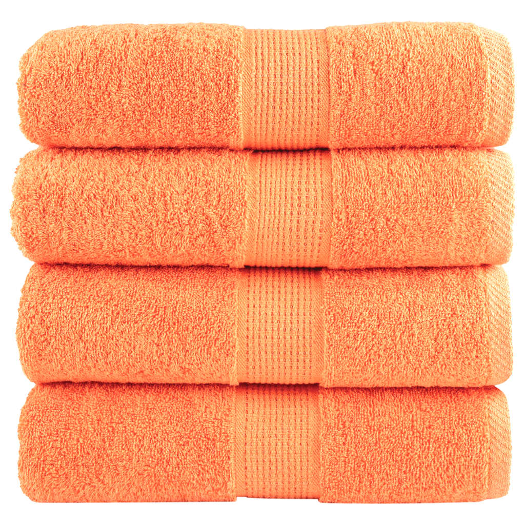 JUNG Vida Premium Waschhandtücher SOLUND 4 Stück Orange 30x30 cm 600 g/m²