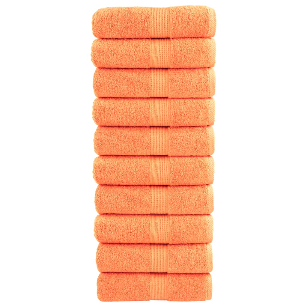 JUNG Vida Premium Waschhandtücher SOLUND 10 Stück Orange 30x30 cm 600 g/m²