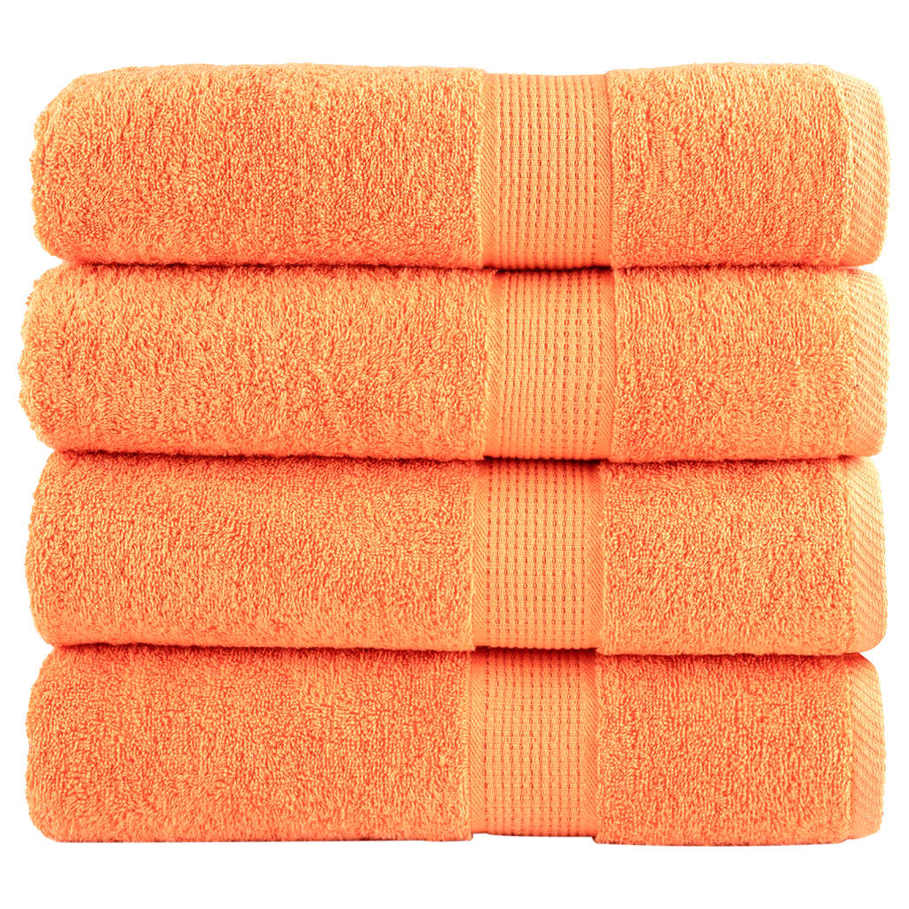 JUNG Vida Premium-Duschtücher SOLUND 4 Stk. Orange 70x140 cm 600 g/m²