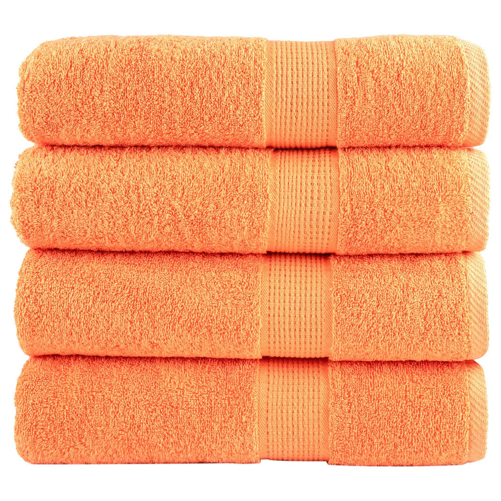 JUNG Vida Premium Badetücher SOLUND 4 Stk. Orange 100x150 cm 600 g/m²