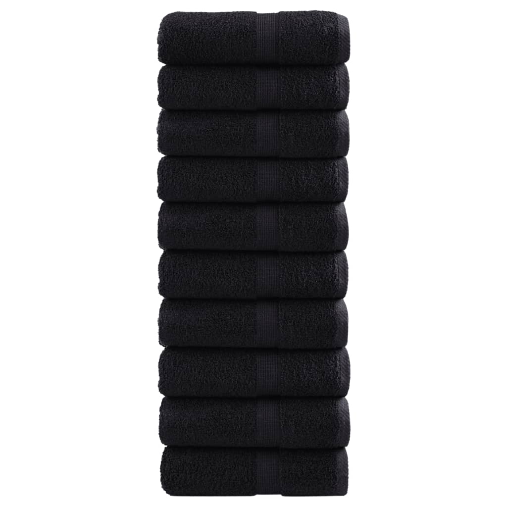 JUNG Vida Premium Waschhandtücher SOLUND 10 Stück Schwarz 30x30 cm 600 g/m²