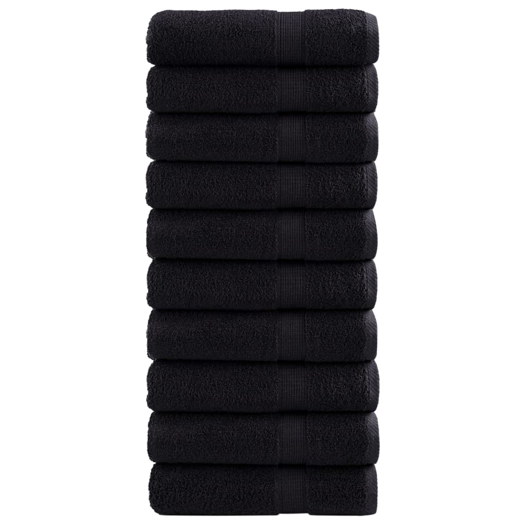 JUNG Vida Premium-Handtücher SOLUND 10 Stk. Schwarz 50x100 cm 600 g/m²
