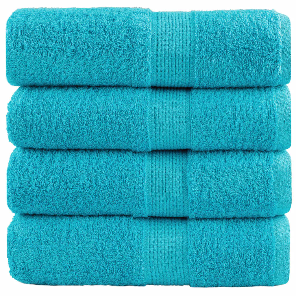 JUNG Vida Premium-Gästetücher SOLUND 4 Stk. Türkis 30x50 cm 600 g/m²
