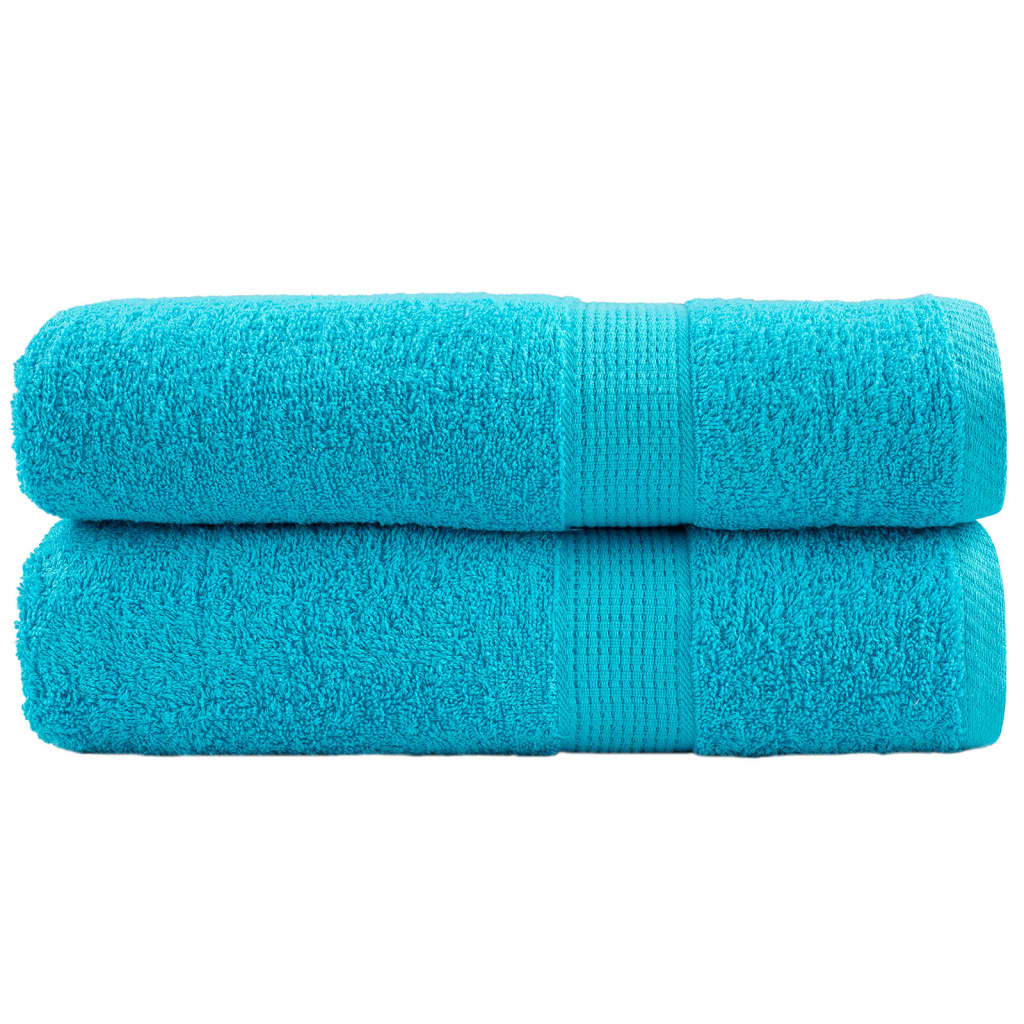 JUNG Vida Premium-Duschtücher SOLUND 2 Stk. Türkis 70x140 cm 600 g/m²