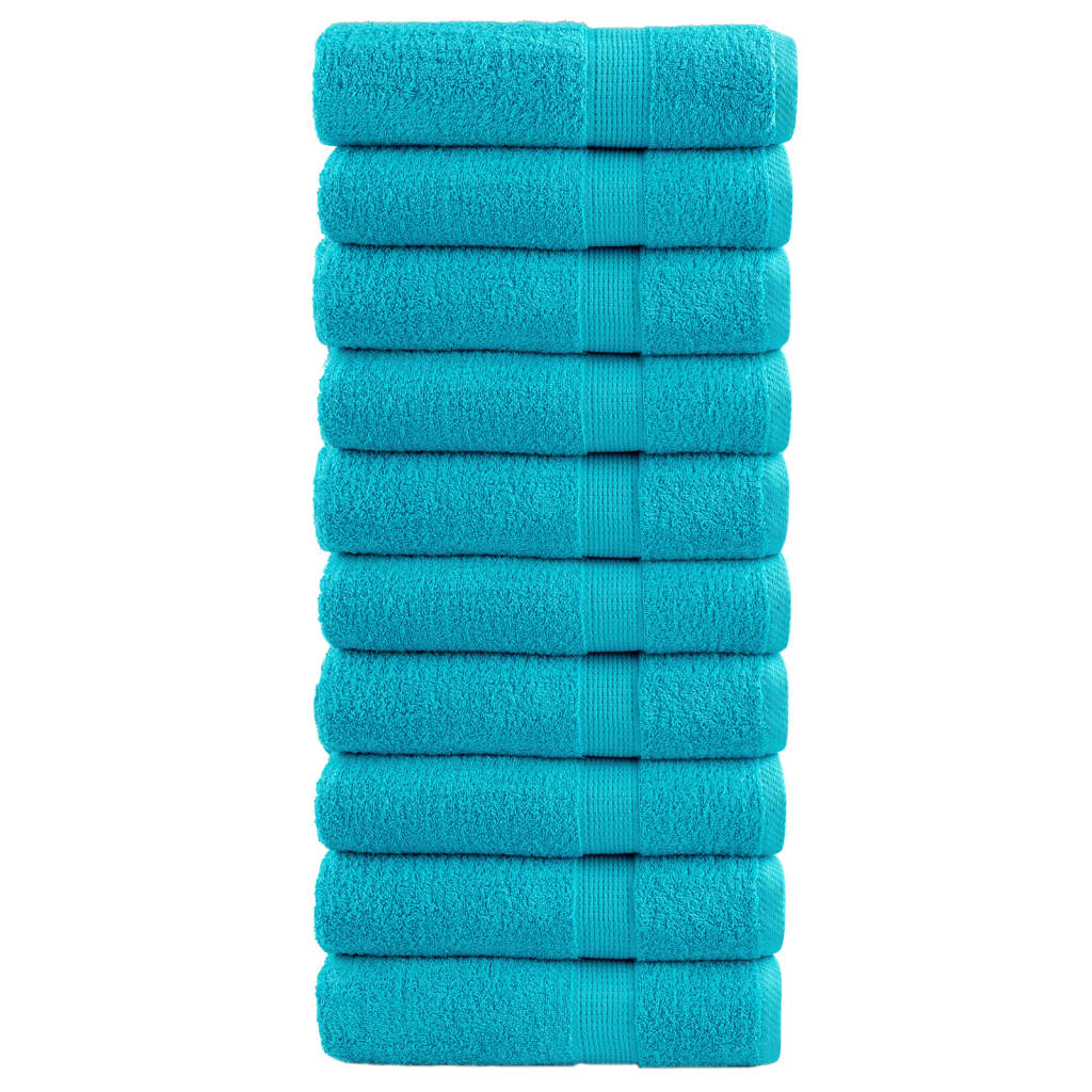 JUNG Vida Premium Badetücher SOLUND 10 Stk. Türkis 100x150 cm 600 g/m²