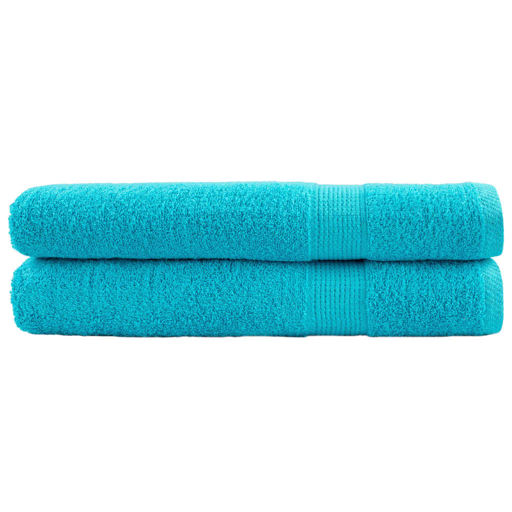 JUNG Vida Premium-Handtücher SOLUND 2 Stk. Türkis 100x200 cm 600 g/m²