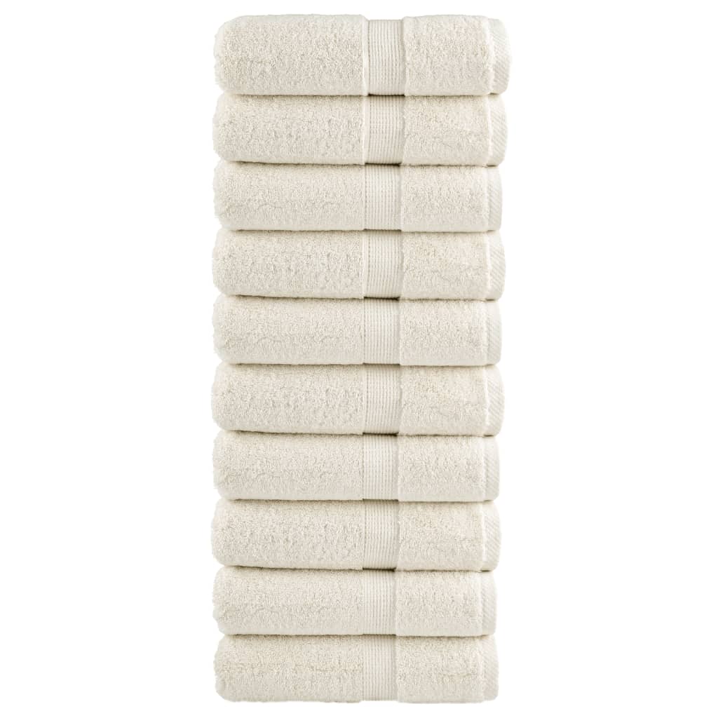 JUNG Vida Premium Waschhandtücher SOLUND 10 Stück Creme 30x30 cm 600 g/m²