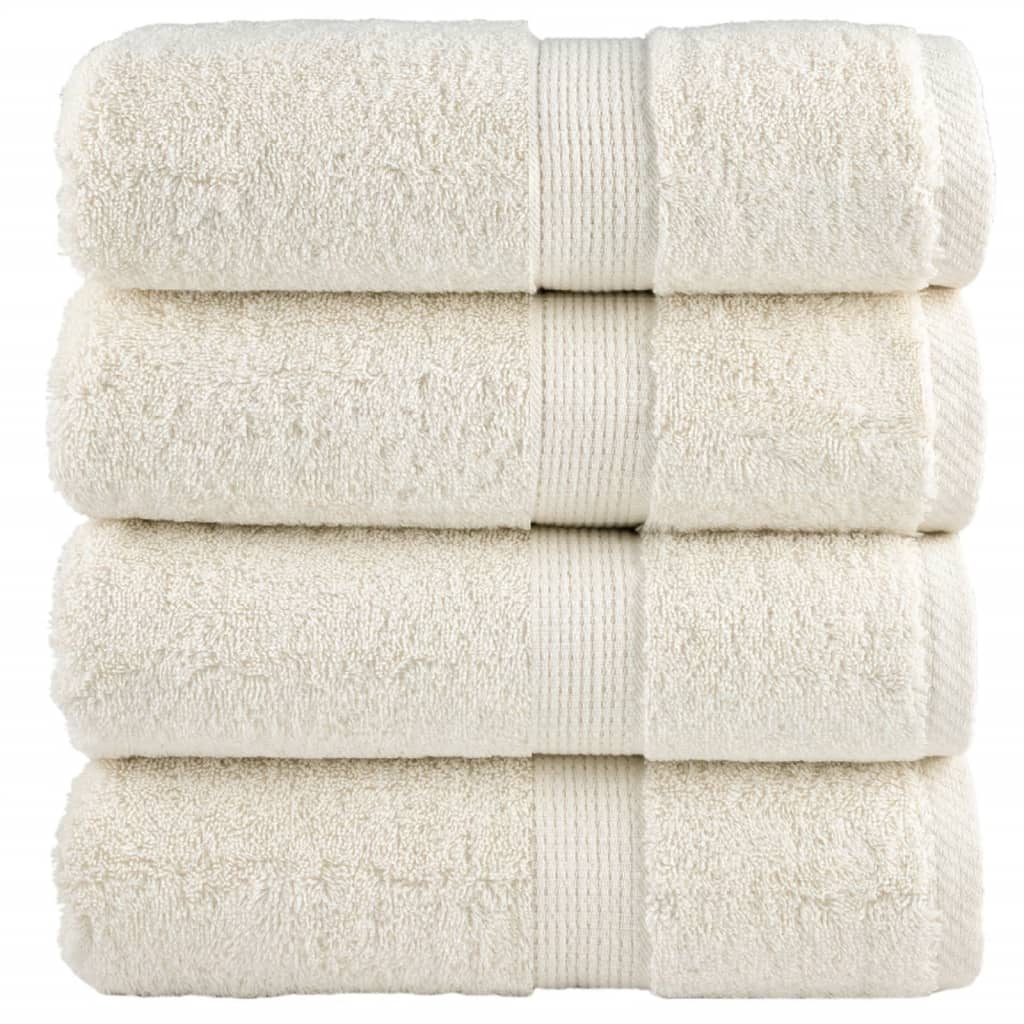 JUNG Vida Premium-Gästetücher SOLUND 4 Stk. Cremeweiß 30x50 cm 600 g/m²