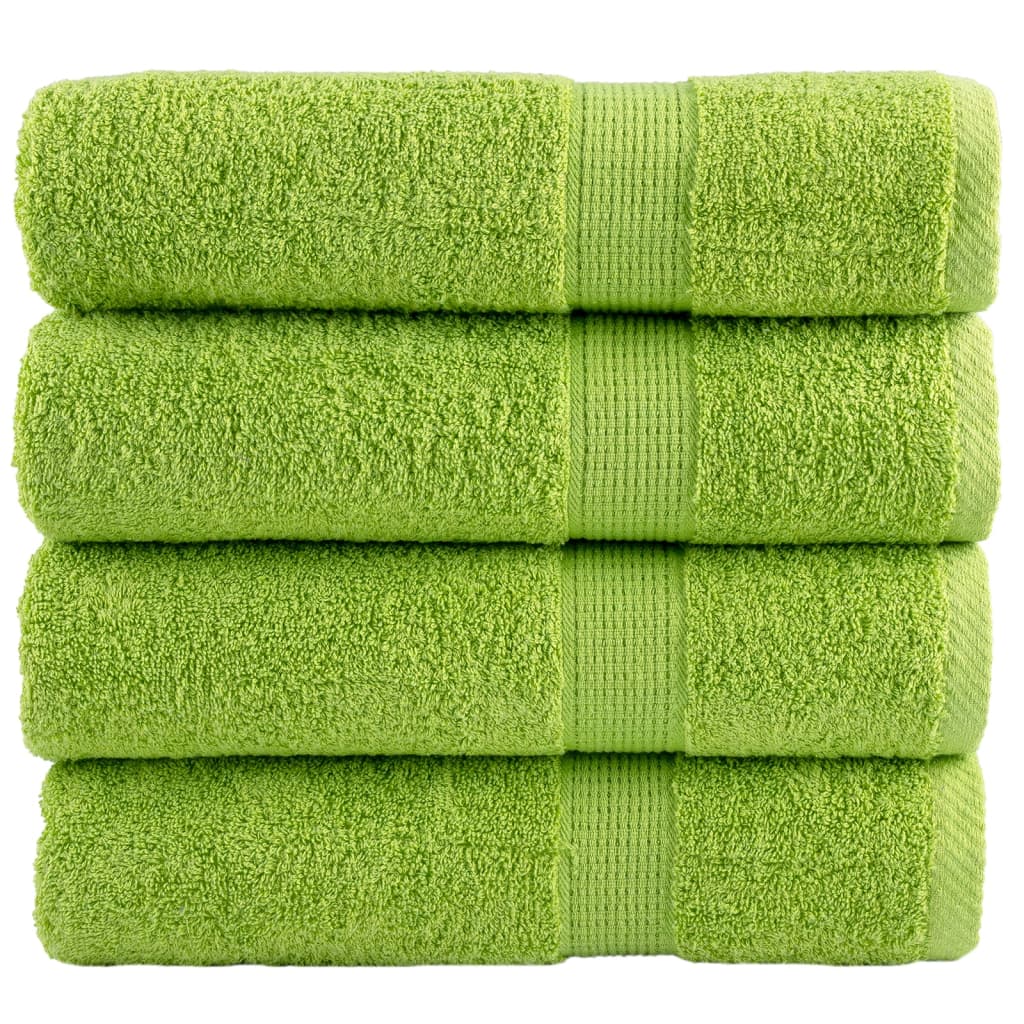 JUNG Vida Premium-Handtücher SOLUND 4 Stk. Apfelgrün 50x100 cm 600 g/m²