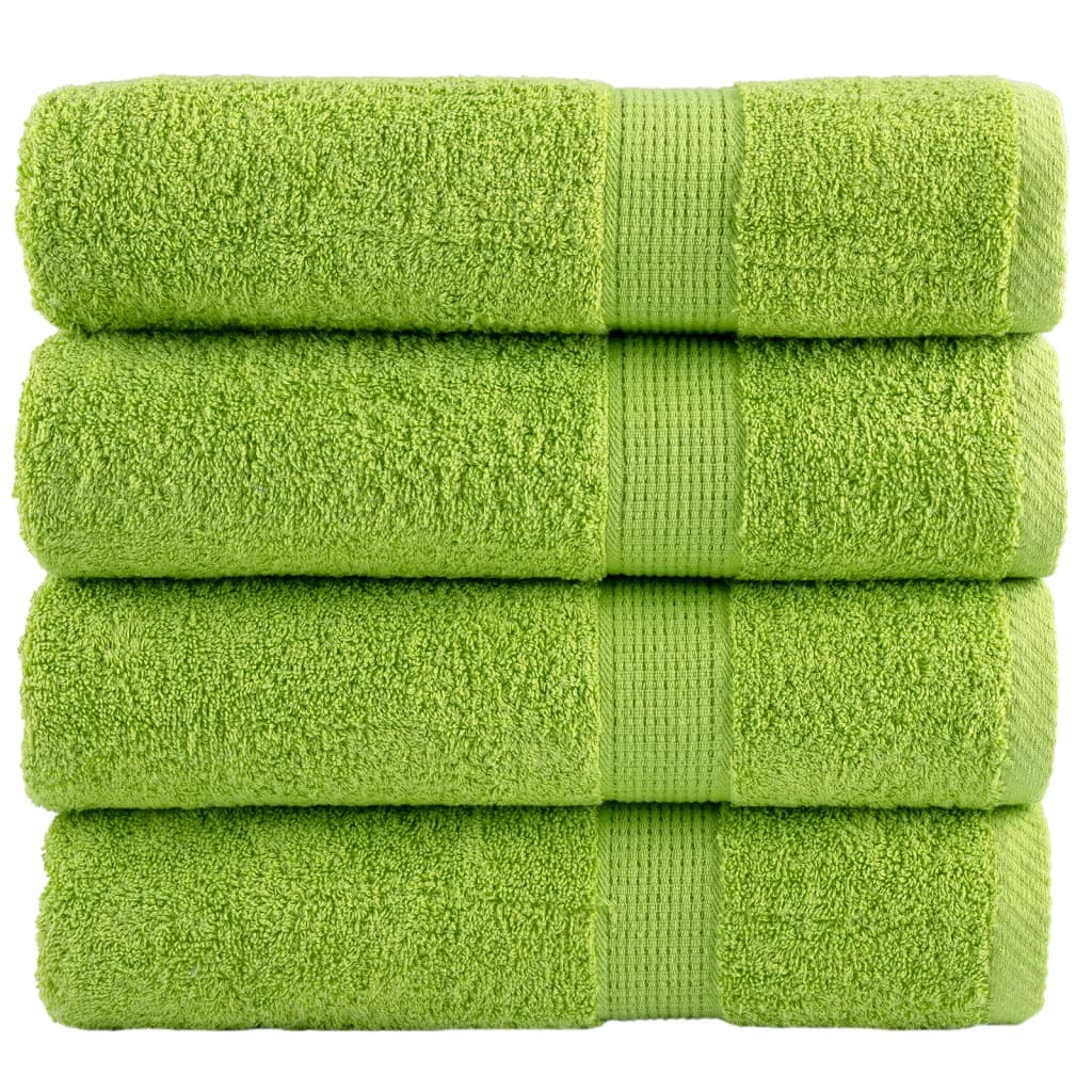 JUNG Vida Premium-Duschtücher SOLUND 4 Stk. Apfelgrün 70x140 cm 600 g/m²