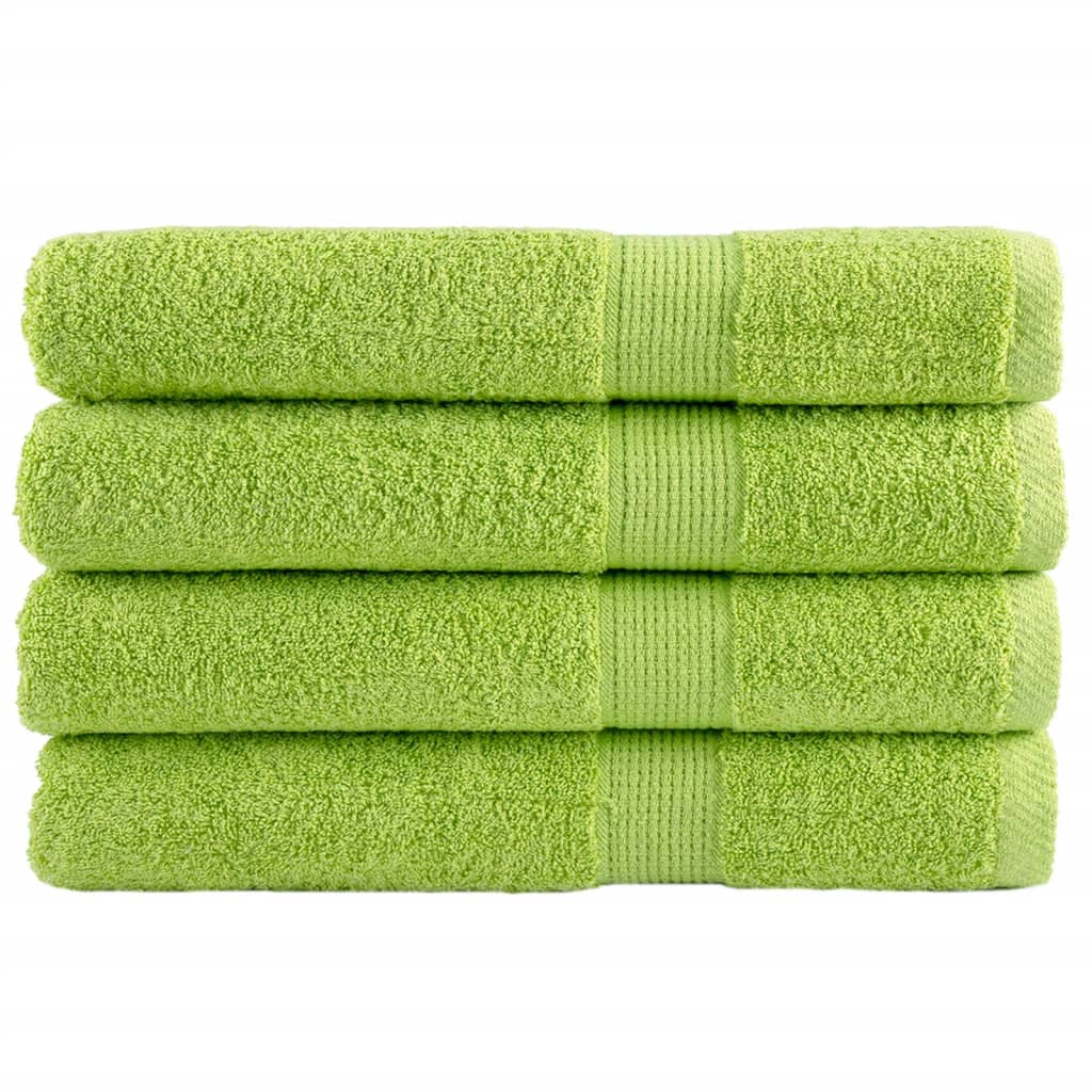 JUNG Vida Premium-Handtücher SOLUND 4 Stk. Apfelgrün 100x200 cm 600 g/m²