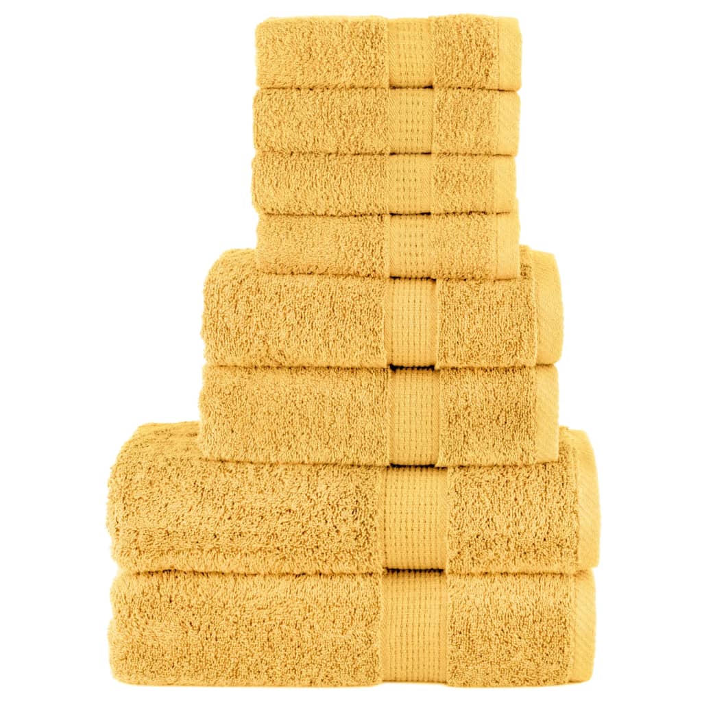 JUNG Vida 8 tlg. Premium-Handtuch-Set SOLUND Golden 600 g/m²