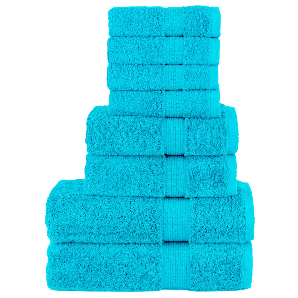 JUNG Vida 8 tlg. Premium-Handtuch-Set SOLUND Türkis 600 g/m²