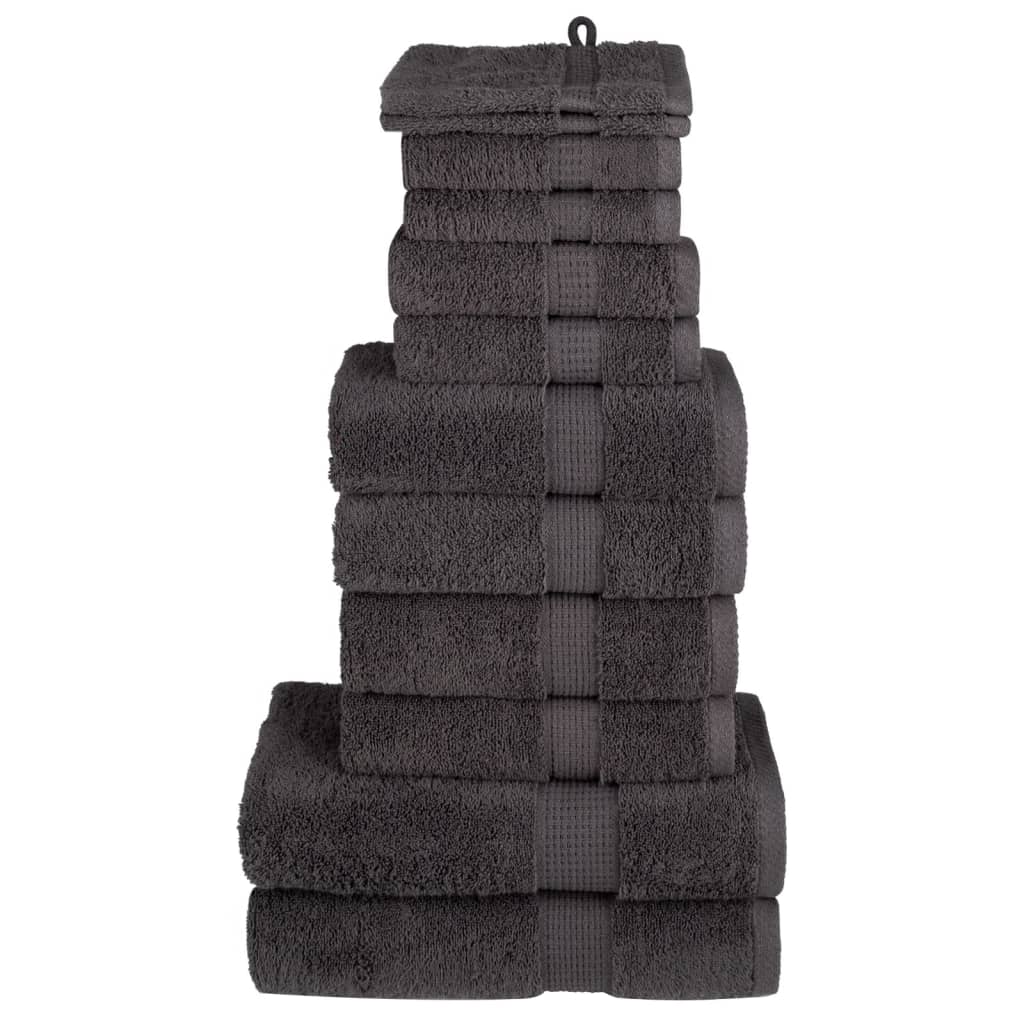 JUNG Vida 12 tlg. Premium-Handtuch-Set SOLUND Anthrazit 600 g/m²