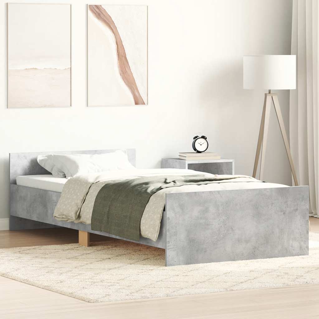 JUNG Vida Bettgestell Betongrau 90x200 cm Holzwerkstoff