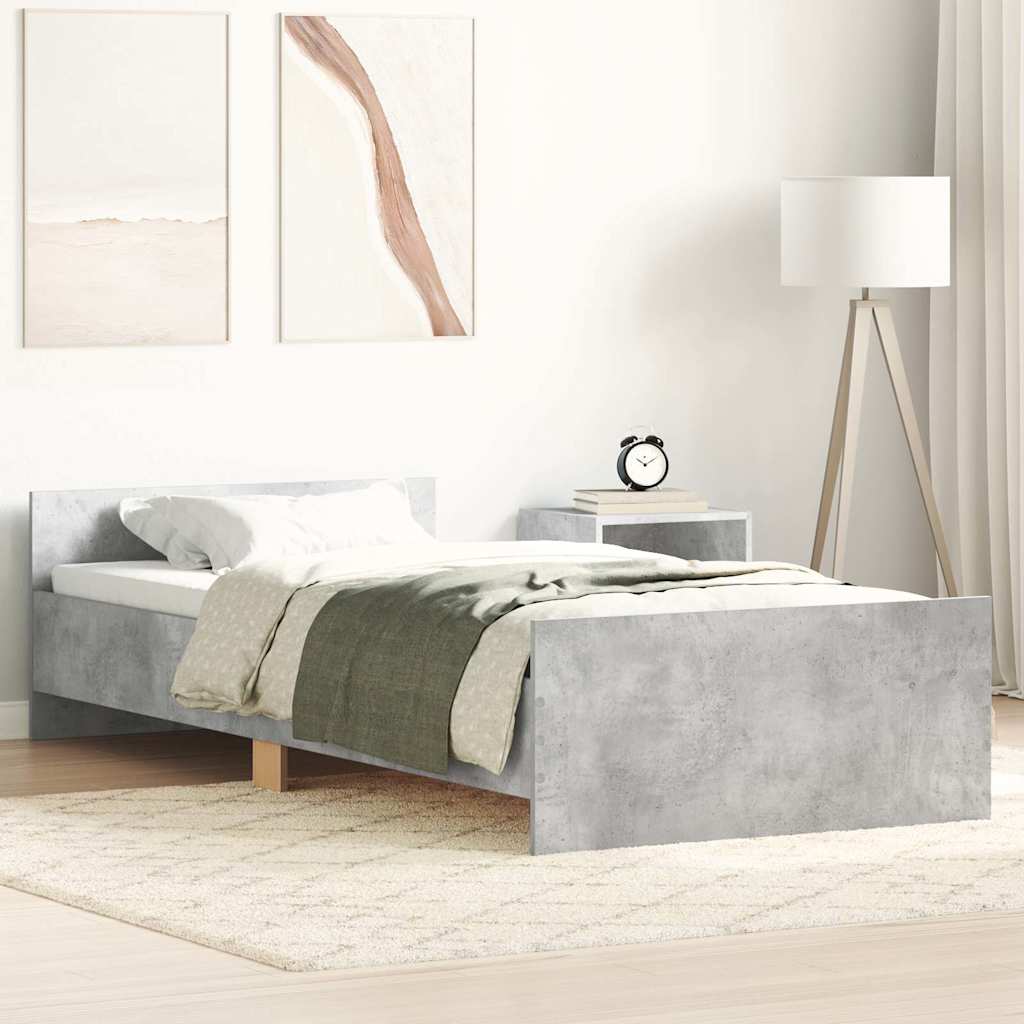 JUNG Vida Bettgestell Betongrau 75x190 cm Holzwerkstoff
