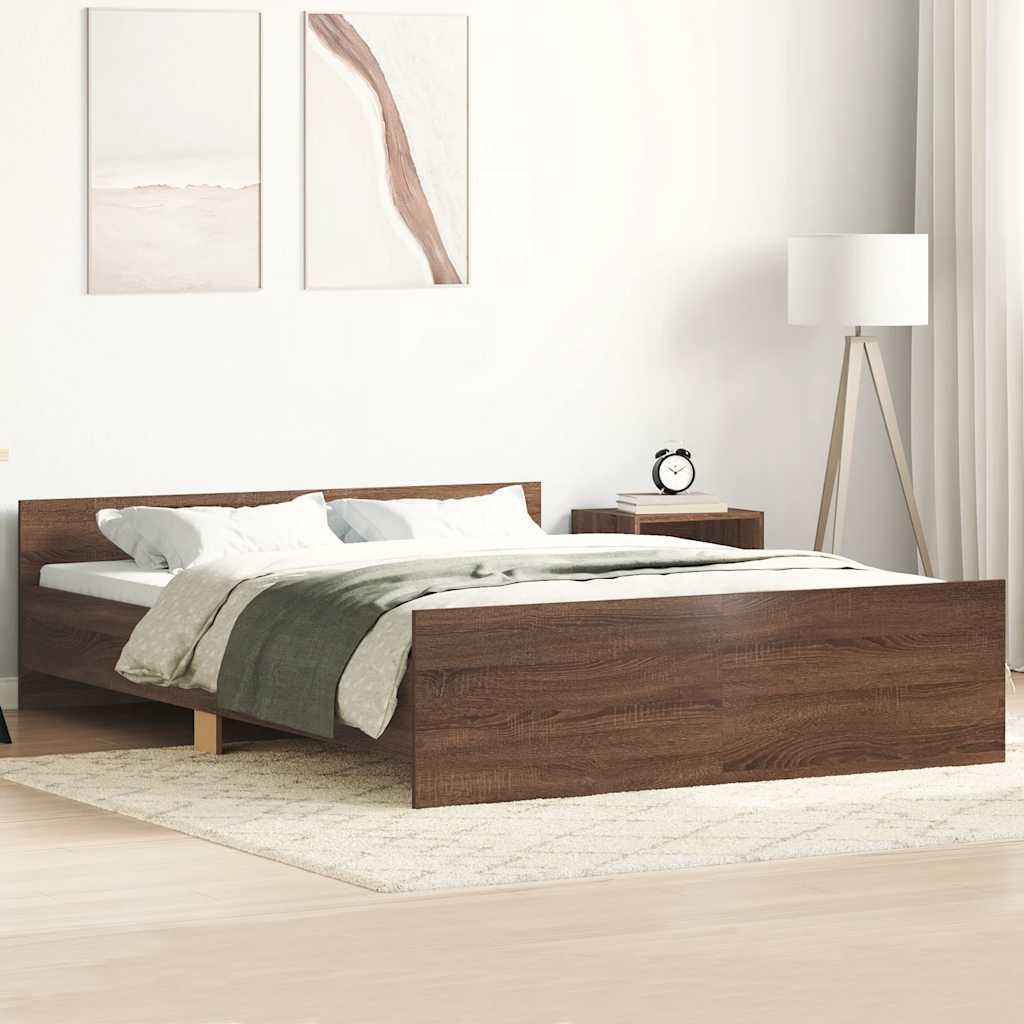 JUNG Vida Bettgestell mit Kopf- und Fußteil Braun Eiche-Optik 140x190 cm