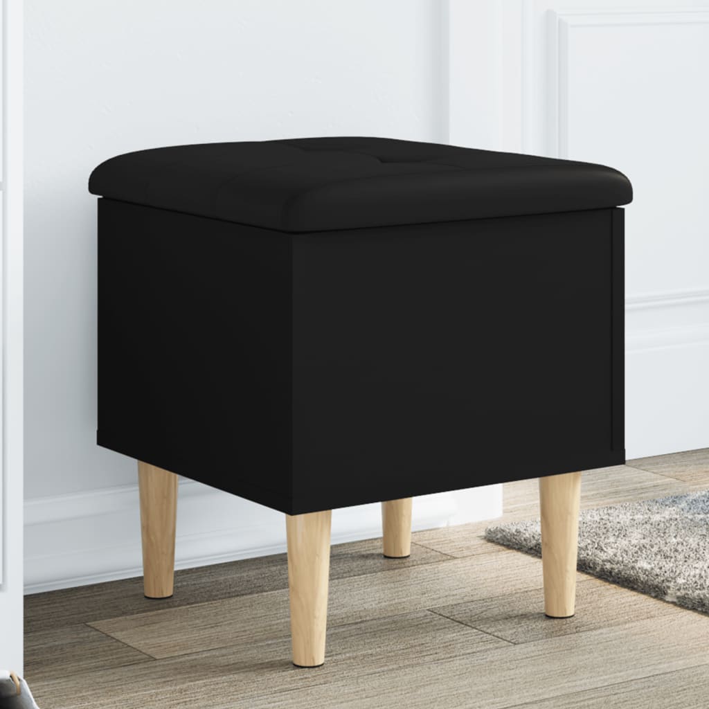 JUNG Vida Sitzbank mit Stauraum Schwarz 42x42x46 cm Holzwerkstoff