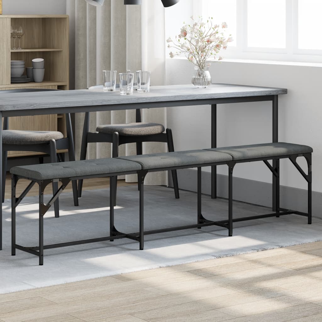 JUNG Vida Essbank Dunkelgrau 186x32x45 cm Stahl und Stoff