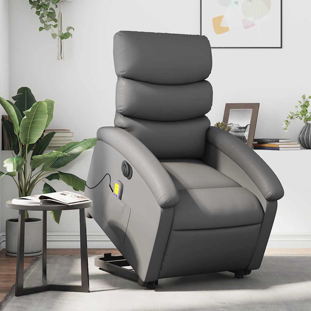 JUNG Vida Massagesessel mit Aufstehhilfe Elektrisch Grau Kunstleder