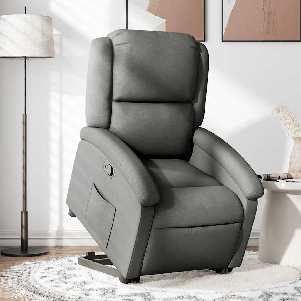 JUNG Vida Relaxsessel mit Aufstehhilfe Dunkelgrau Stoff