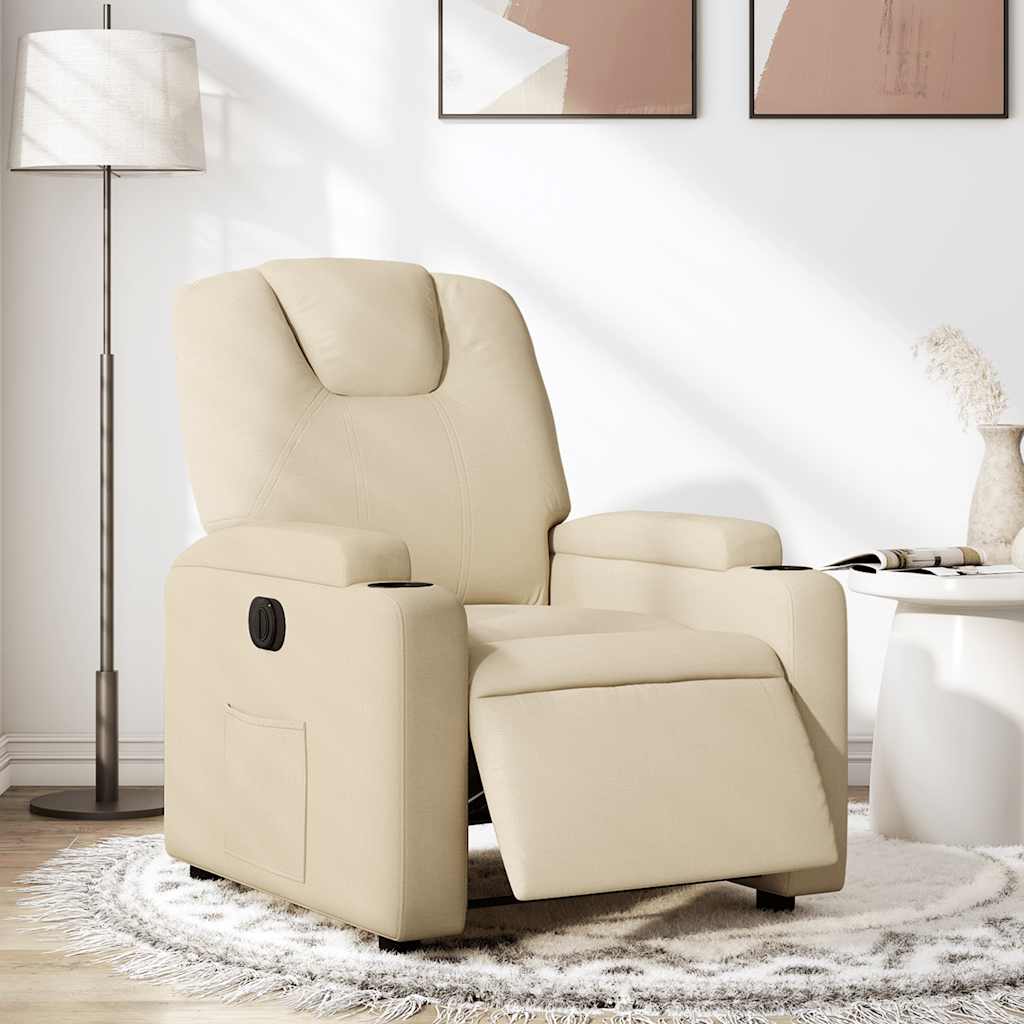 JUNG Vida Relaxsessel Elektrisch Creme Stoff
